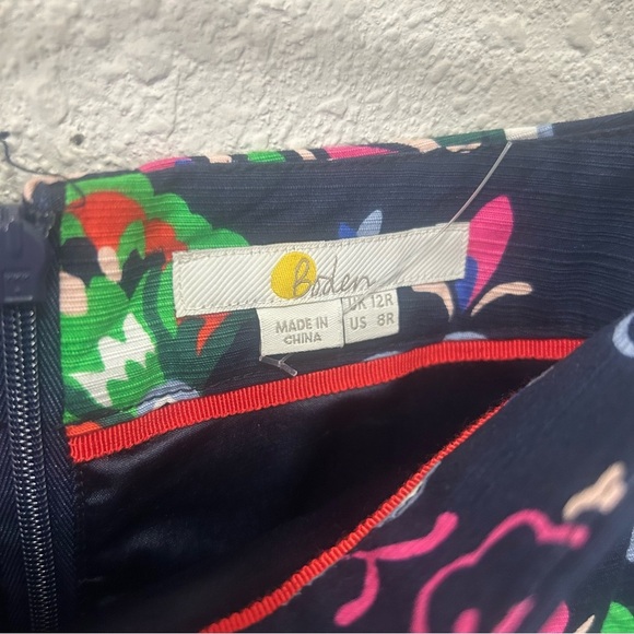 Boden Navy Floral Pencil Skirt Size 8R - Picture 2 of 6